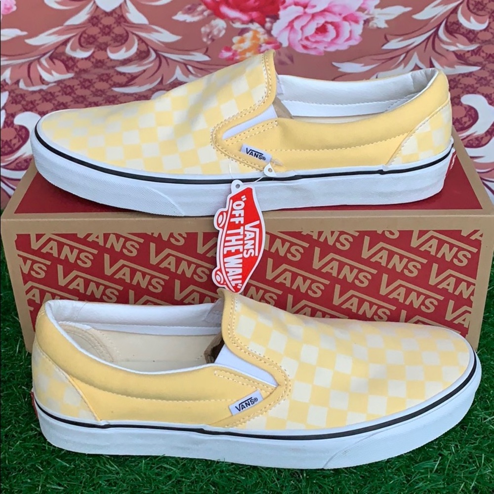 VANS CLASSIC SLIP ON CHECKERBOARD Gldnhztrwht MEN’ - Picture 6 of 16